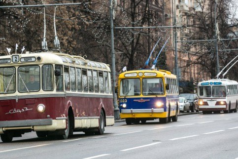 Парад троллейбусов в Москве